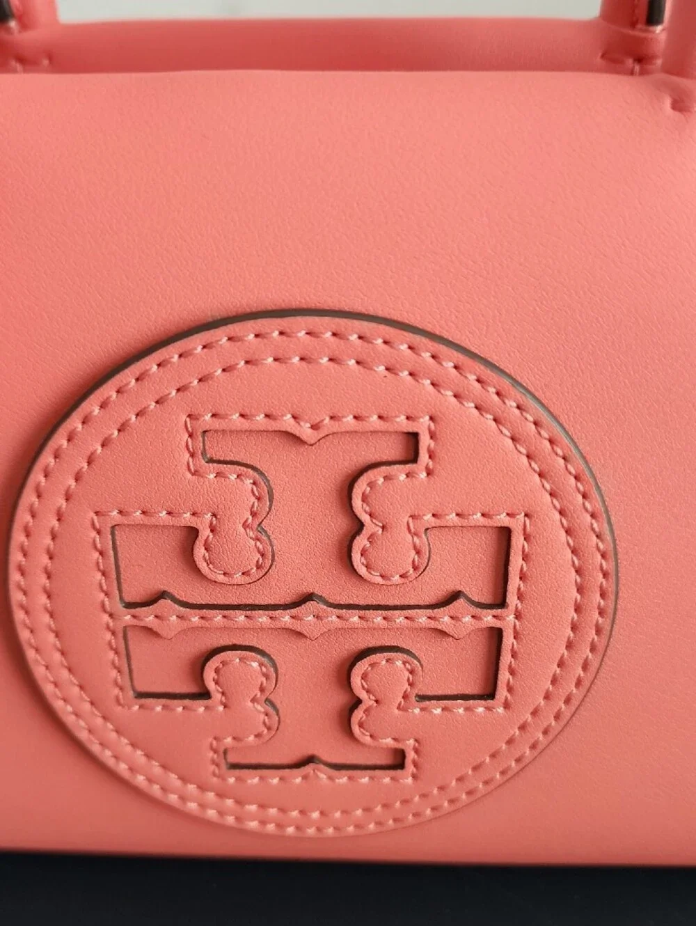 Tory Burch Ella Bio Coral Crush Mini Leather Crossbody, Brand New With NO Tags.